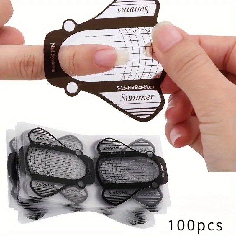 Image of 100pcs Of Manicure Extension Paper Holders In Pro Rose Red For Gel Nail Tip Extensions, A Tool For Phototherapy