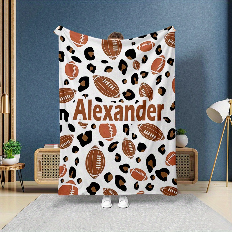 

Couverture Personnalisée avec Imprimé Sportif Rugby - Cadeau Idéal Personnalisé pour Anniversaires, Noël, Halloween, Aménagement de , Siestes , Camping, Voyage - Style Contemporain avec Thème - Toutes