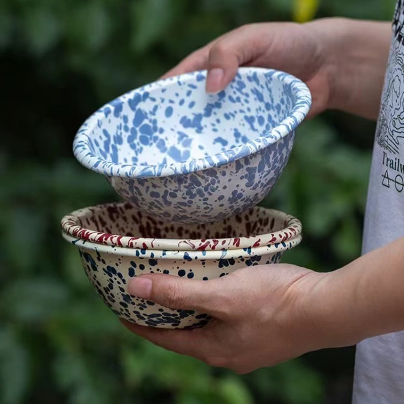 

[ ] Enamel Bowl For Breakfast, Salad & - Microwave Safe, For & Use