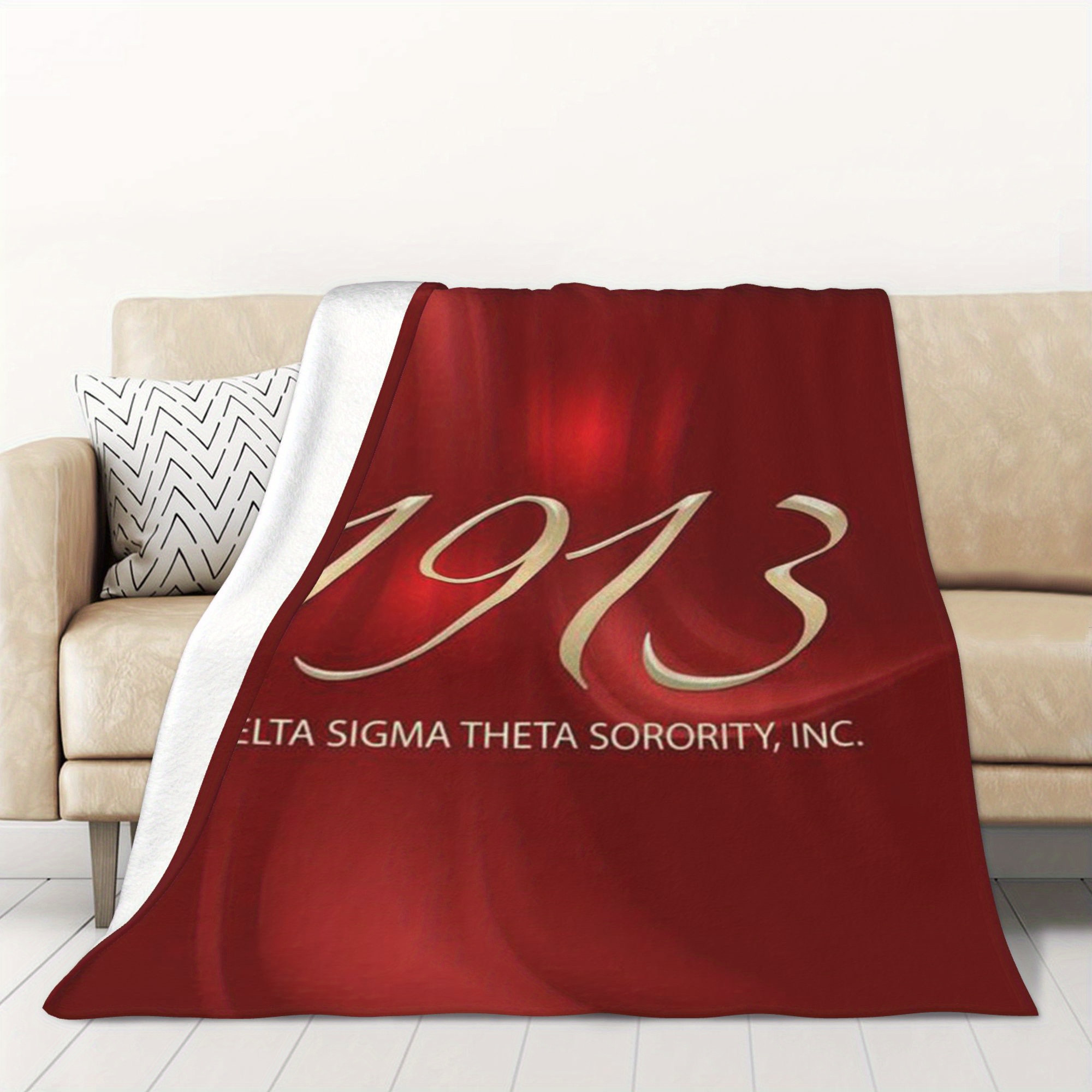 

- Blanket 1913 Sorority - Fleece For , Bed, , And Camping -