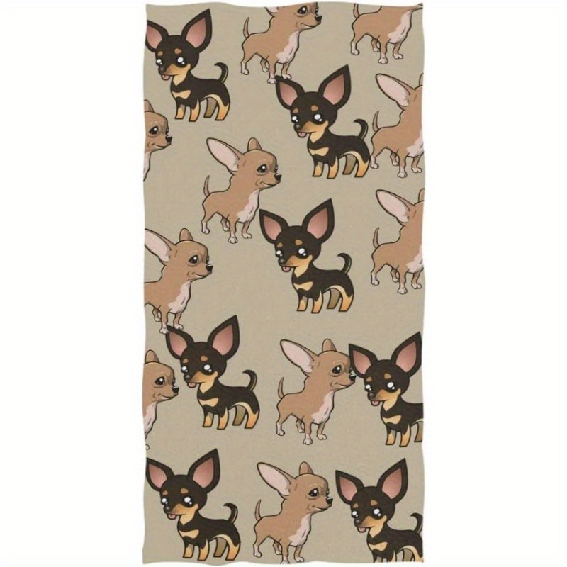 

Vintage Chihuahua Hand Towel - 18x26 Inches, 100% Polyester, Machine Washable, Super Kitchen And Bathroom Towel With Animal Theme Design