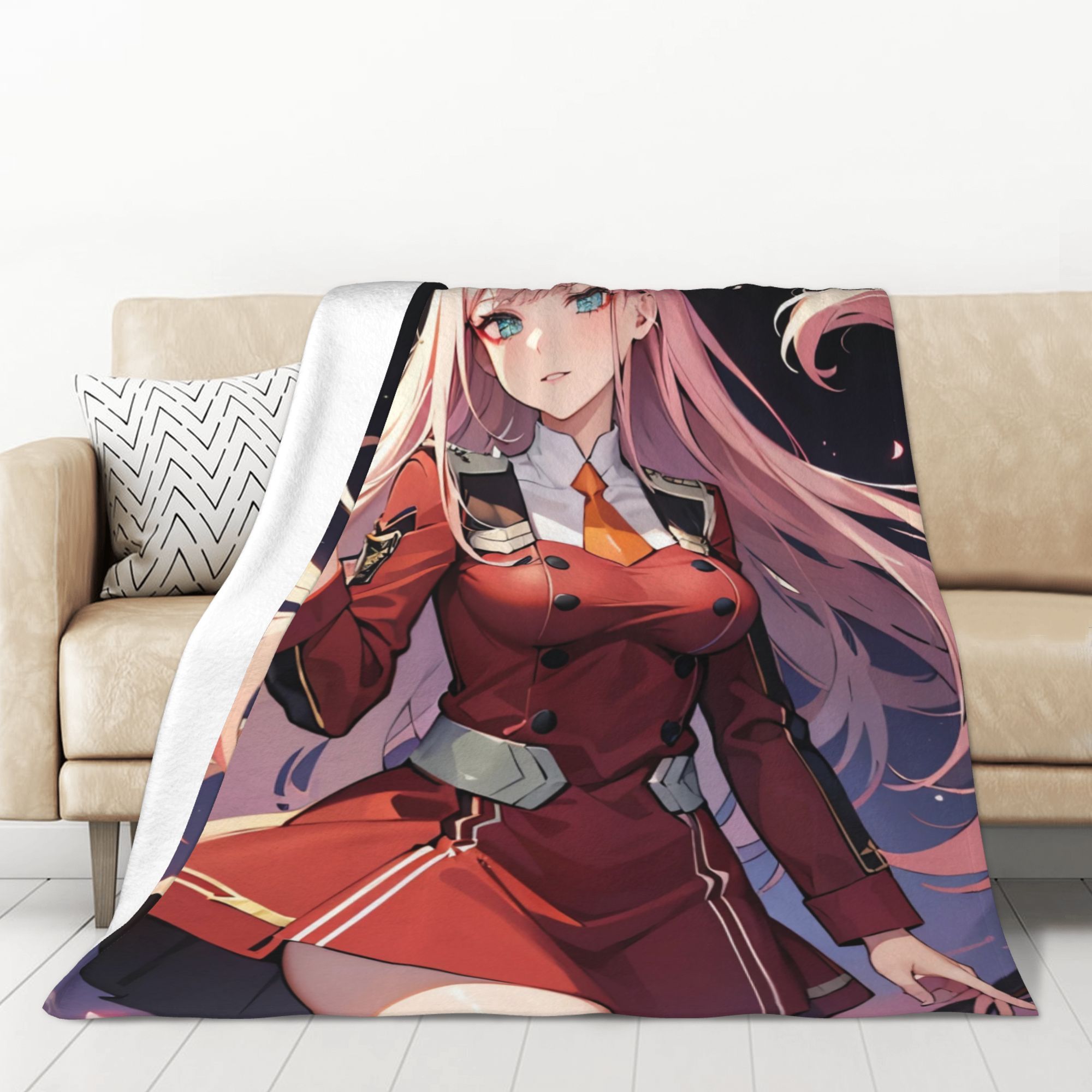 

In The Franxx Anime-inspired Flannel Throw Blanket - Soft, For All - Couch, Bed, Office, Car, And Camping - Ideal Gift