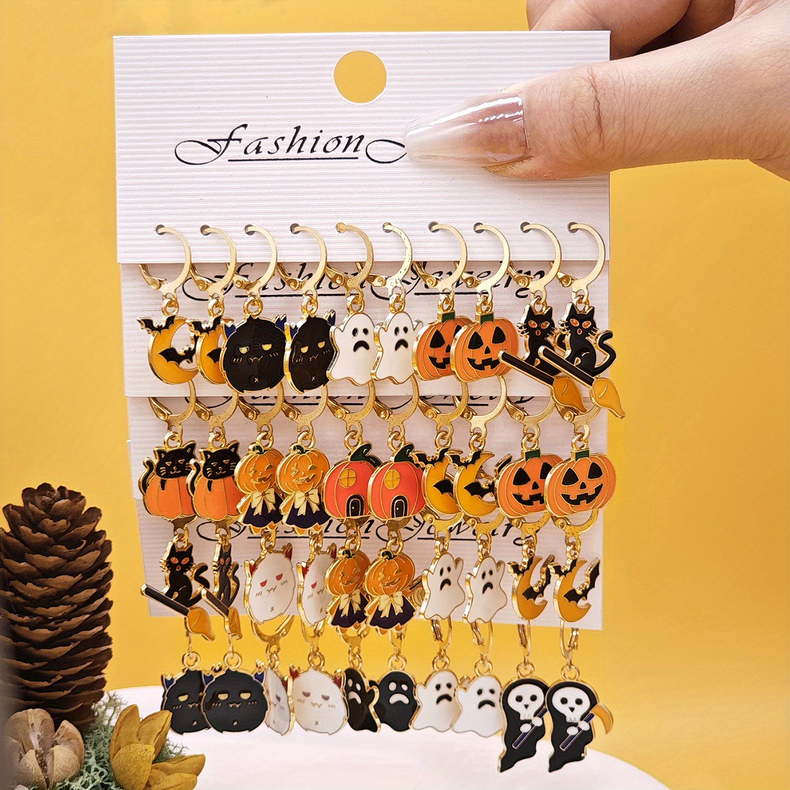 

20pairs Halloween Earrings Set For Women, Charm Pumpkin Bat Drop Earring , Spooky Earrings Halloween Jewelry Set Ideal For Holiday Party Gifts