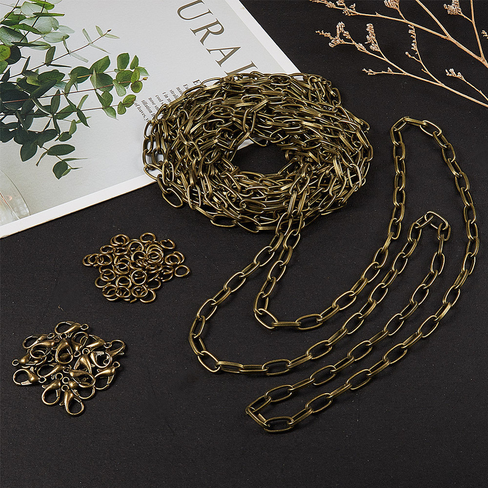 1set diy bronze curb cable chain link necklace width 5mm Temu