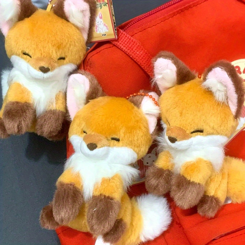 brown squinting fox doll pendant tail birthday gift Temu Ireland