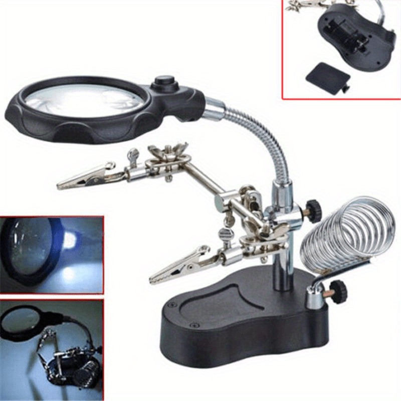 

Magnifying Soldering Iron Stand Aid Hand Clip Led Lens Magnifier