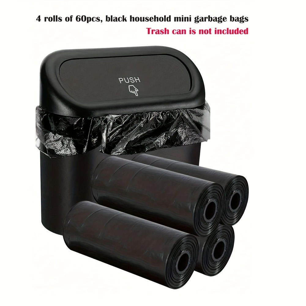 

4pcs Premium Leak-proof Car Trash Bags - Thick Pvc, Odorless, Multi-use For Vehicle, Bedroom, Bathroom, Kitchen & Outdoor