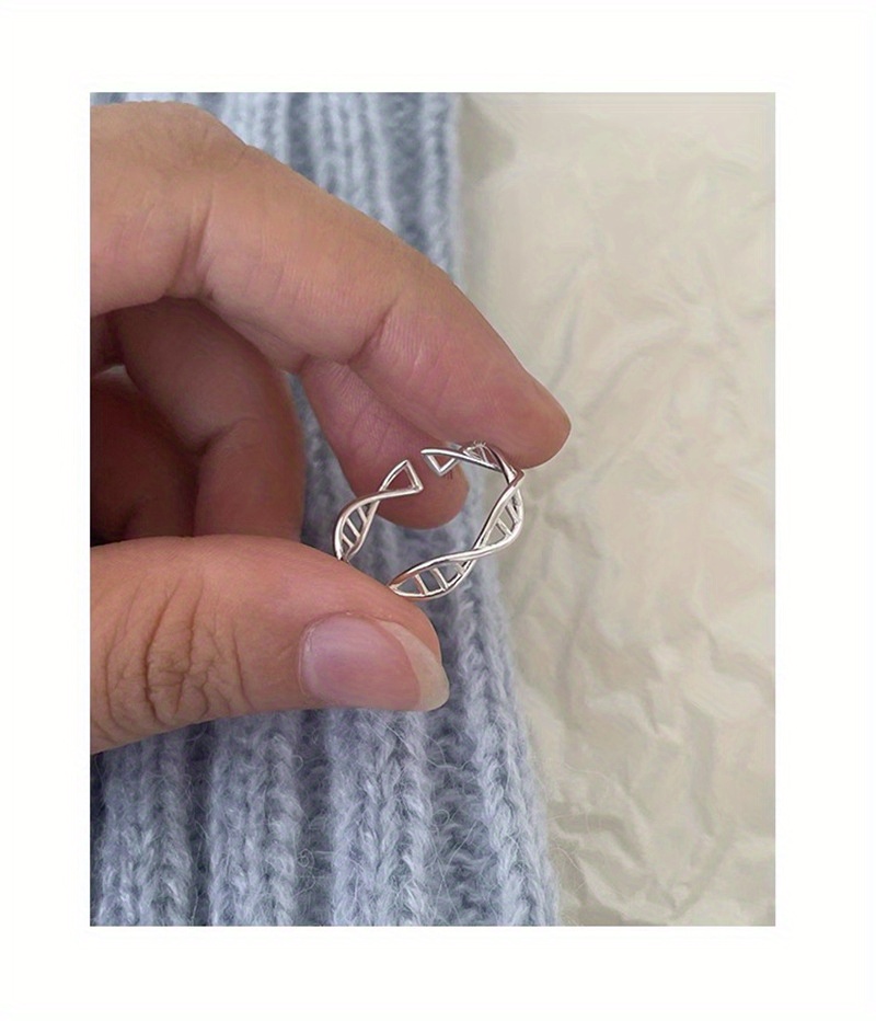 DNA Helix Ring Women'S Fashion Temperament Niche Design Sense Individual Open Adjustable Index Finger Ring Trendy