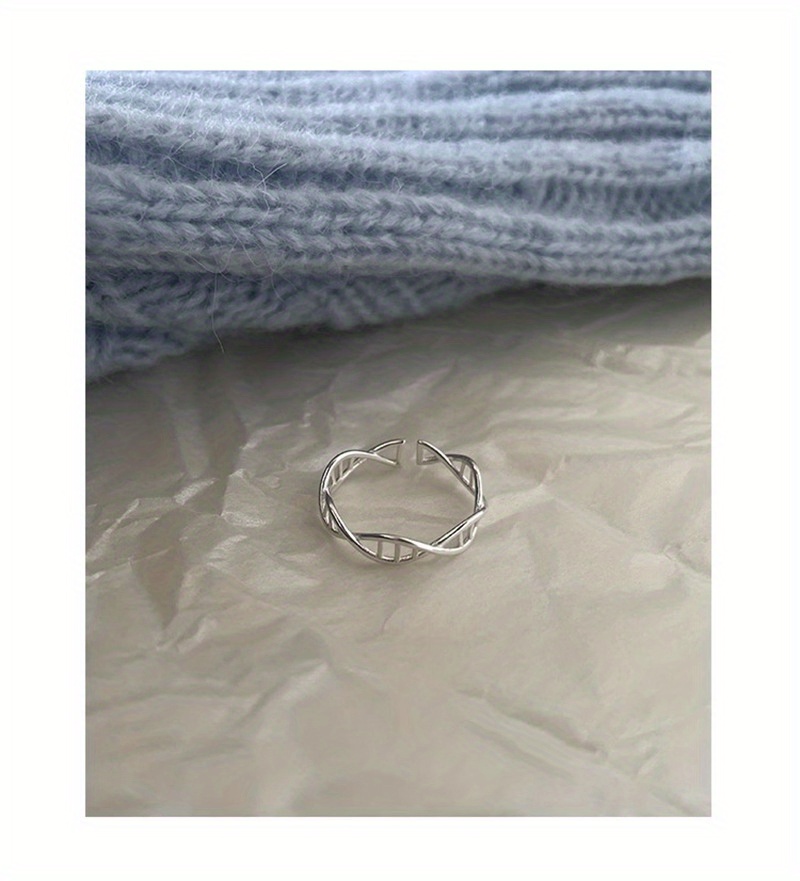 DNA Helix Ring Women'S Fashion Temperament Niche Design Sense Individual Open Adjustable Index Finger Ring Trendy
