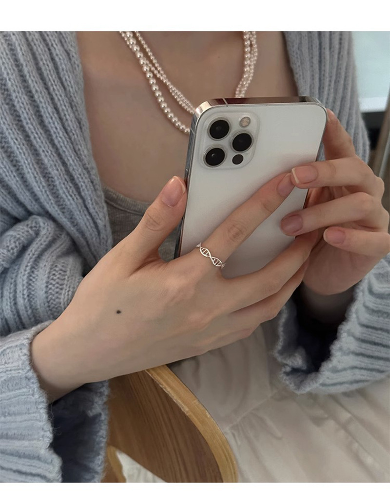 DNA Helix Ring Women'S Fashion Temperament Niche Design Sense Individual Open Adjustable Index Finger Ring Trendy