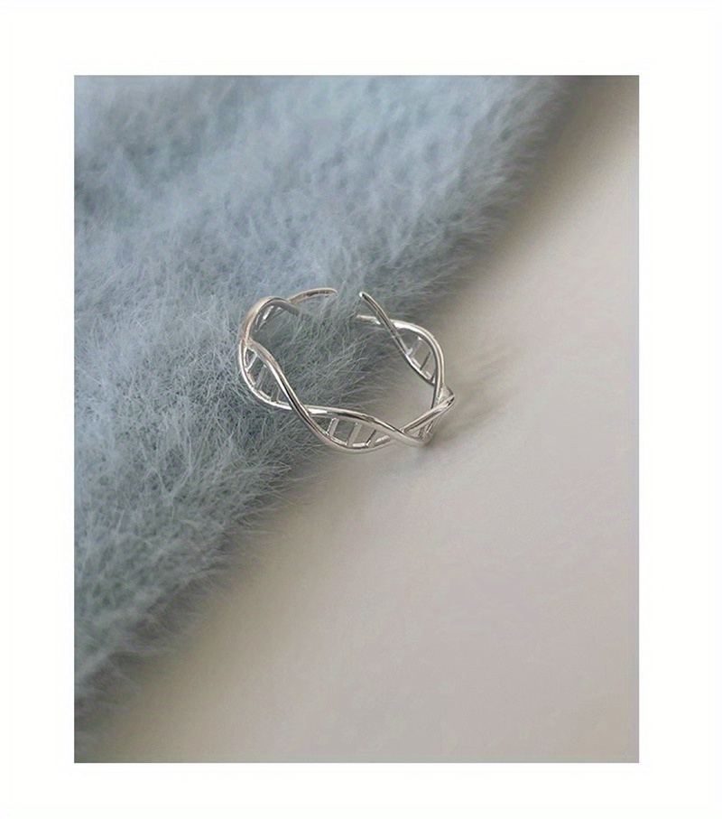 DNA Helix Ring Women'S Fashion Temperament Niche Design Sense Individual Open Adjustable Index Finger Ring Trendy