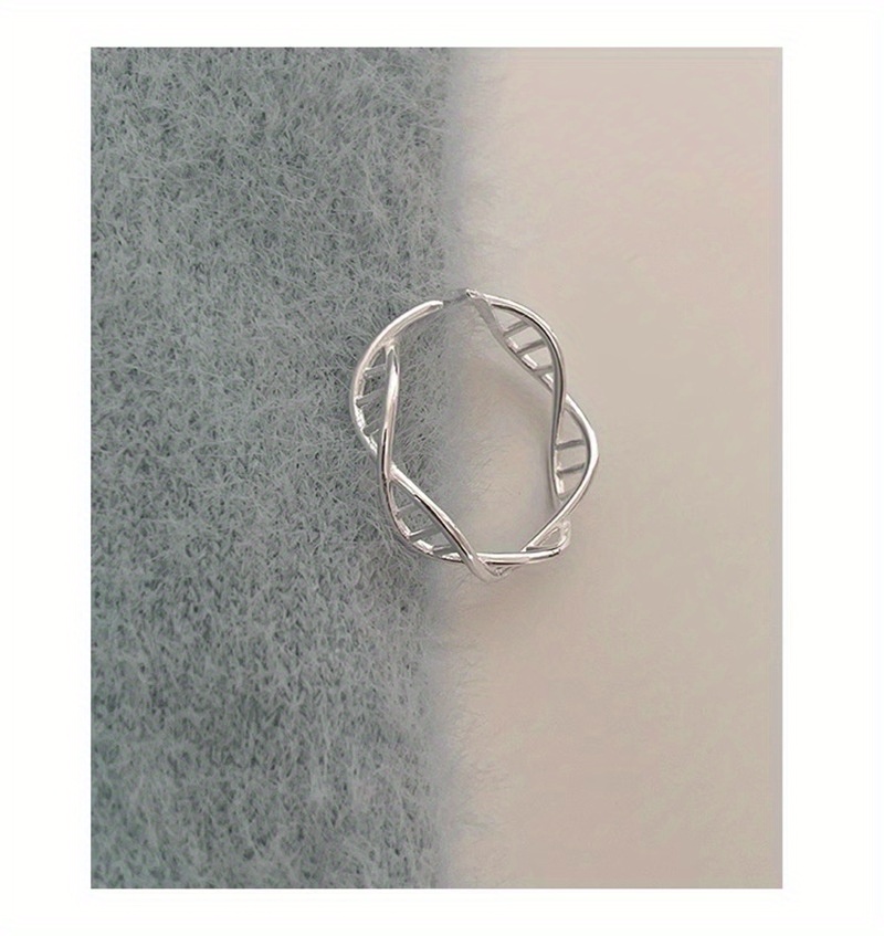 DNA Helix Ring Women'S Fashion Temperament Niche Design Sense Individual Open Adjustable Index Finger Ring Trendy