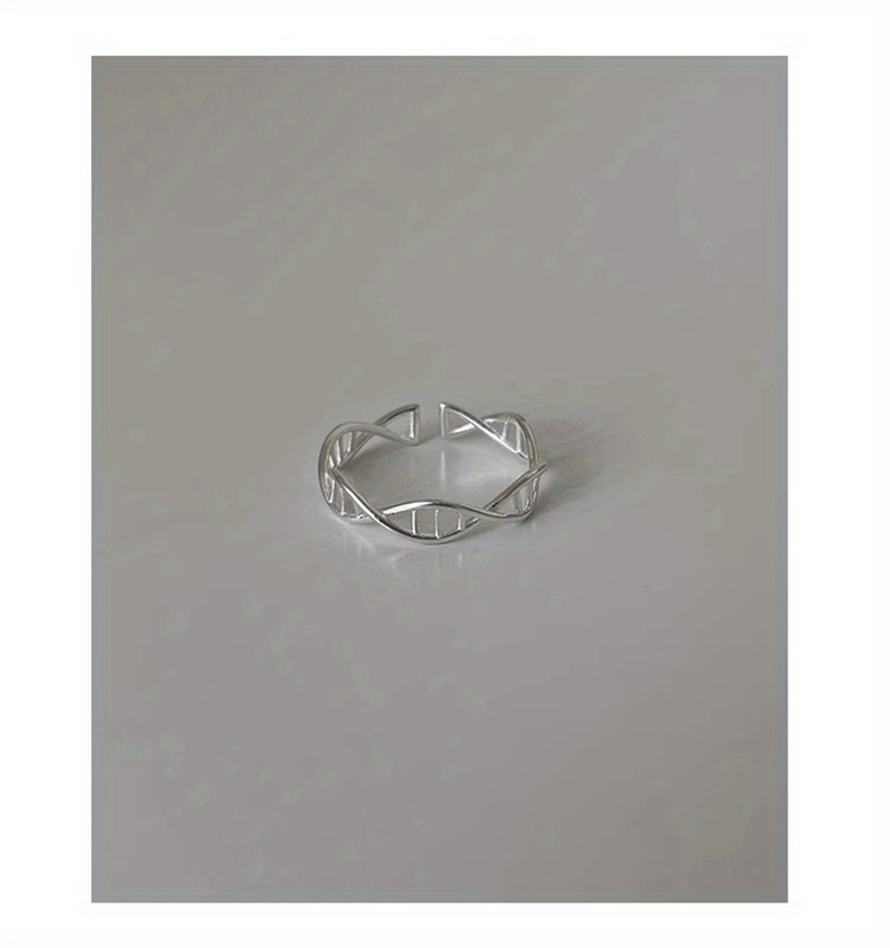 DNA Helix Ring Women'S Fashion Temperament Niche Design Sense Individual Open Adjustable Index Finger Ring Trendy