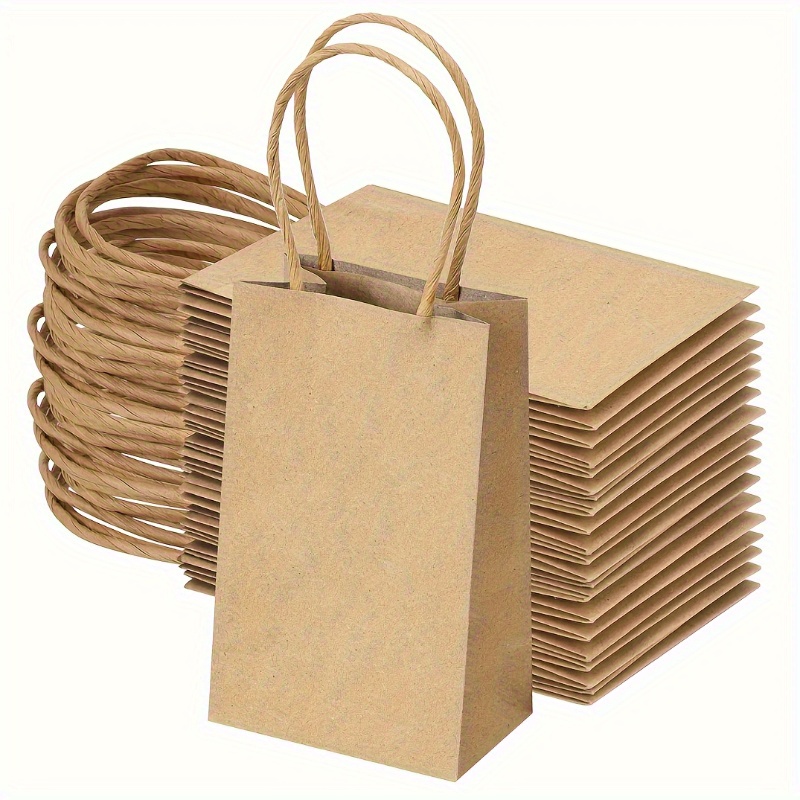 

20pcs/50pcs Grands Sacs Cadeaux Marron Mini - Construction en , Poignées Pratiques, Réutilisables - Idéal pour d'Invités, Shopping, Détail, Mariage, Noël et Cadeaux