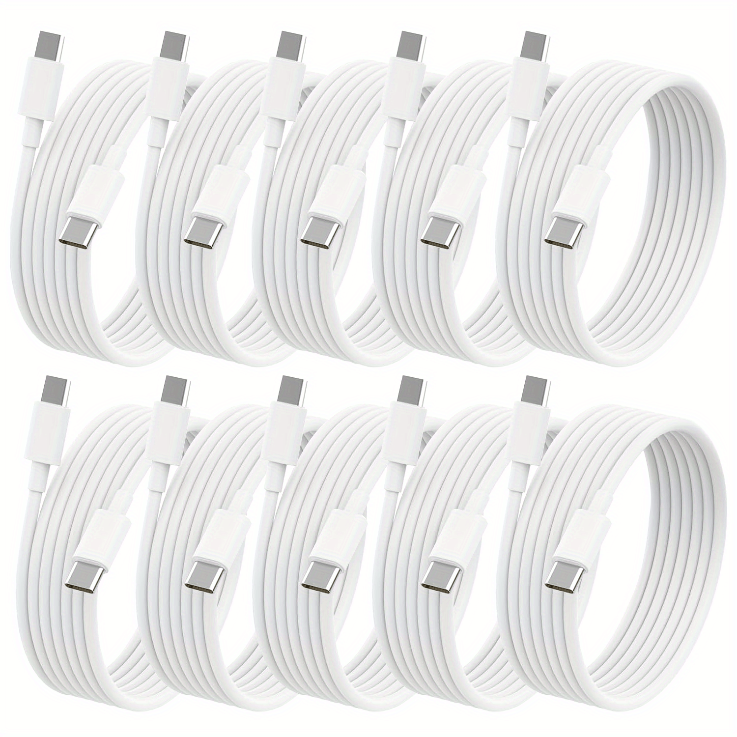 

Usb C Charger Cable - 10pack 6ft (60w/ 3.1a) Usb C To Usb C Cable Type C Fast Charging Cord For Iphone 15/ 15 Pro/ 15 Plus/ 15 Pro Max, Macbook Pro, / Pro 2021/ Air 4, Samsung Galaxy S23