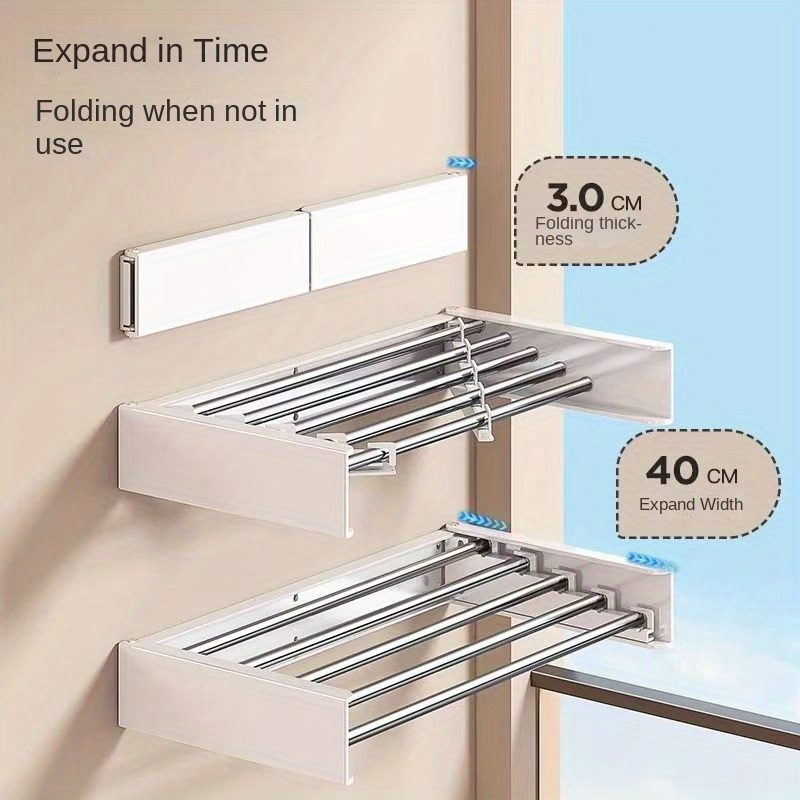 Vertical Pull Out Drying Rack Laundry Wall-mounted Clothes Racks