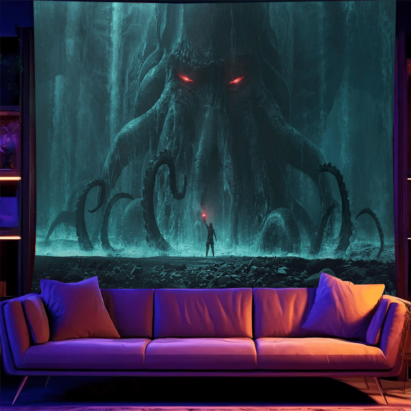 

Tapestry Wall Hanging, Polyester Fiber, Washable Dark Fantasy Art Decor, 95x73cm, For Bedroom, Living Room, Dorm Room, With Free Hanging Accessories