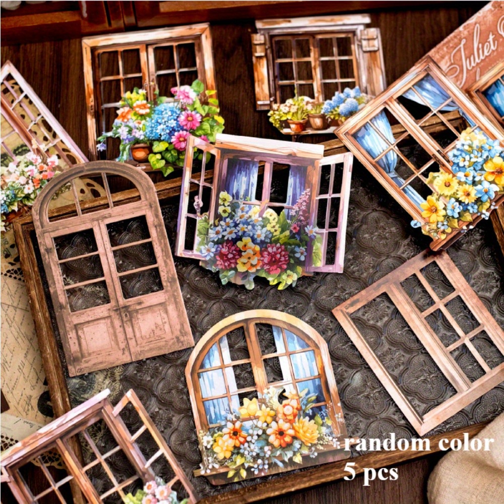 E-shop Julie Leaf Serie - Elegante Hohlraum-Tür- & Fensterdesigns für DIY-Scrapbooking und Journal-Dekor, Papierbastelbedarf