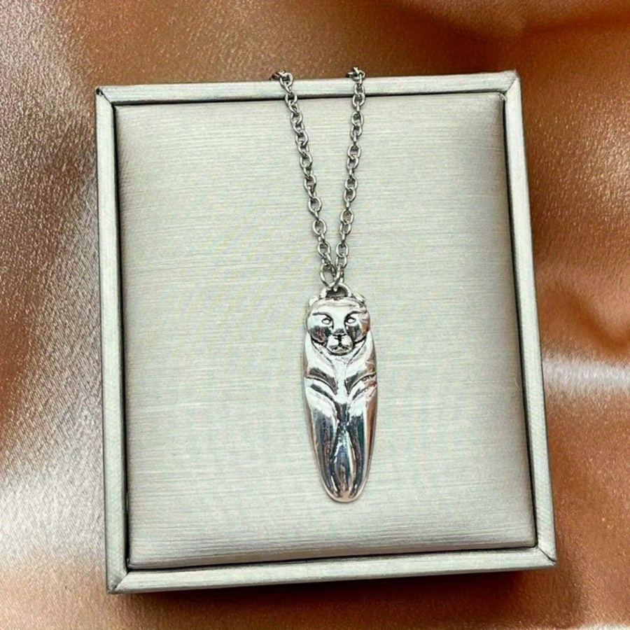 TEMU 1pc Fashion Creative Double-sided Bear Necklace, Men's And Women's Necklace, The Perfect Anniversary Gift For Relatives