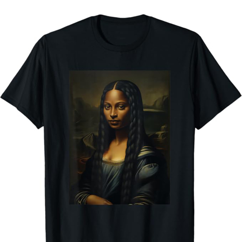 

Funny Mona Lisa Print, Men's Cotton T-shirt, Graphic Tee Men's Outdoor Clothes, Men's Clothing, Casual Short Sleeve Crew Neck T-shirt