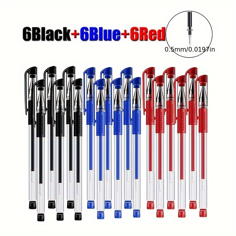 

18 Pack Medium Point Ballpoint Pens Set - Durable Plastic, Click-off Cap, Smooth Writing For Office And School Supplies, Ideal For Ages 14+ - Assorted Classic Colors