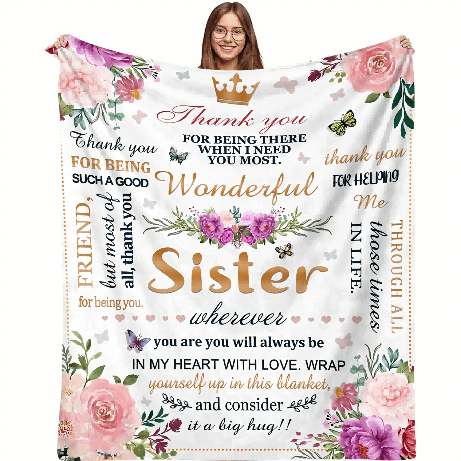 

Sister - Blanket, For Birthdays & Anniversaries, Sofa And Tv Blanket