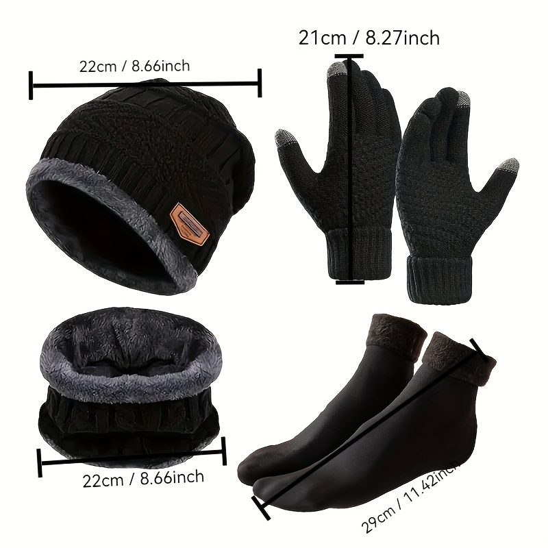 

4pcs Winter Set: Quilted Vest, Thermal Gloves & Non-slip Socks - Cold Protection For