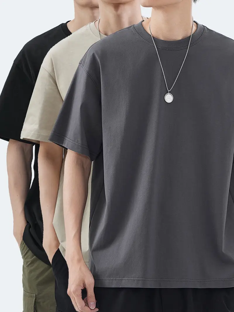 ECHICFLOW Men's Oversized T-Shirt - Vintage Short Sleeve Crewneck, Loose Fit Casual Tee