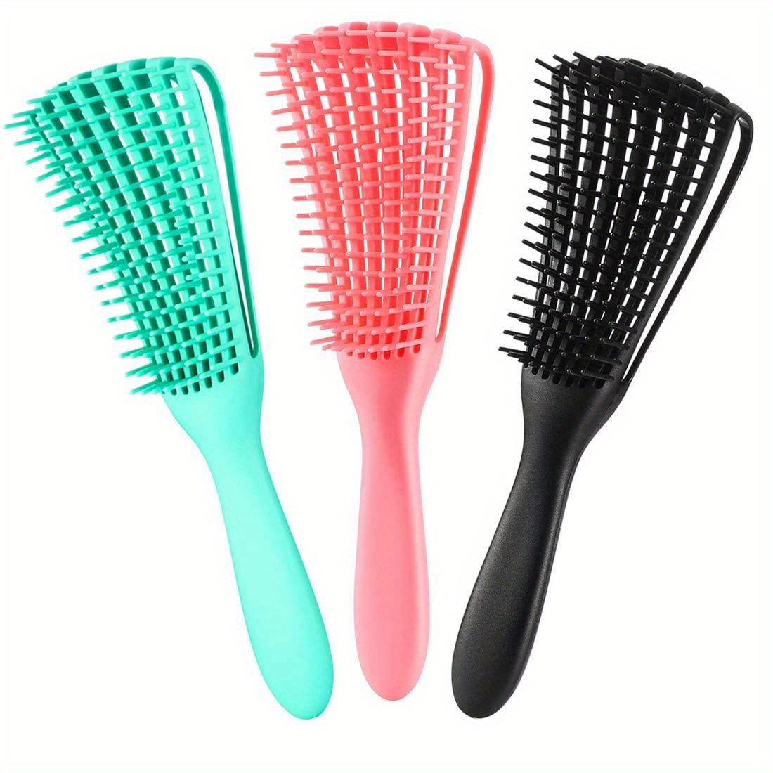 

3 Pack Detangler Brush For Curly Hair, Afro America/ African Hair Textured 3a To 4c Kinky Wavy/ Curly/ Coily/ Wet/ Dry/ Oil/ Thick/ Long Hair, Perfect For Hairdressing And Everyday Use