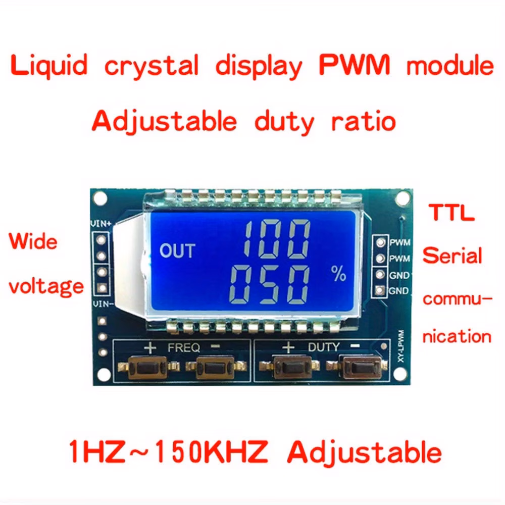 1 יחידה מולטיפליקטור pwm לדורשים 1hz-150khz, לוח מולטיפליקטור עם תצוגת lcd, כוונון תדירות ומחזור עבודה, 3.3v-30v, 1hz-150khz פרטי מוצר 1