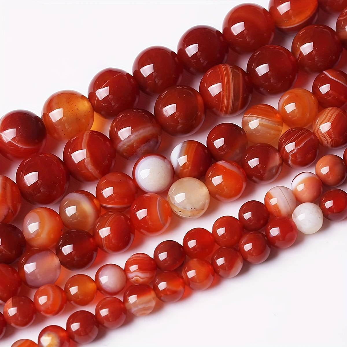 

1pcs Natural Red Agate Bead Assortment For Jewelry Making, Diy Necklace Accessories, Polished Gemstone Spheres, Sizes 4mm/6mm/8mm/10mm Available