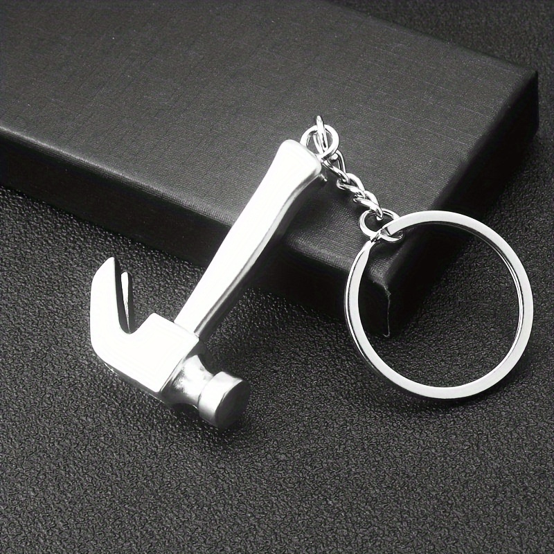 

Aluminum Alloy Mini Hammer Keychain - Durable Metal Keyring Pendant, Ideal Gift For Men, 1 Pack