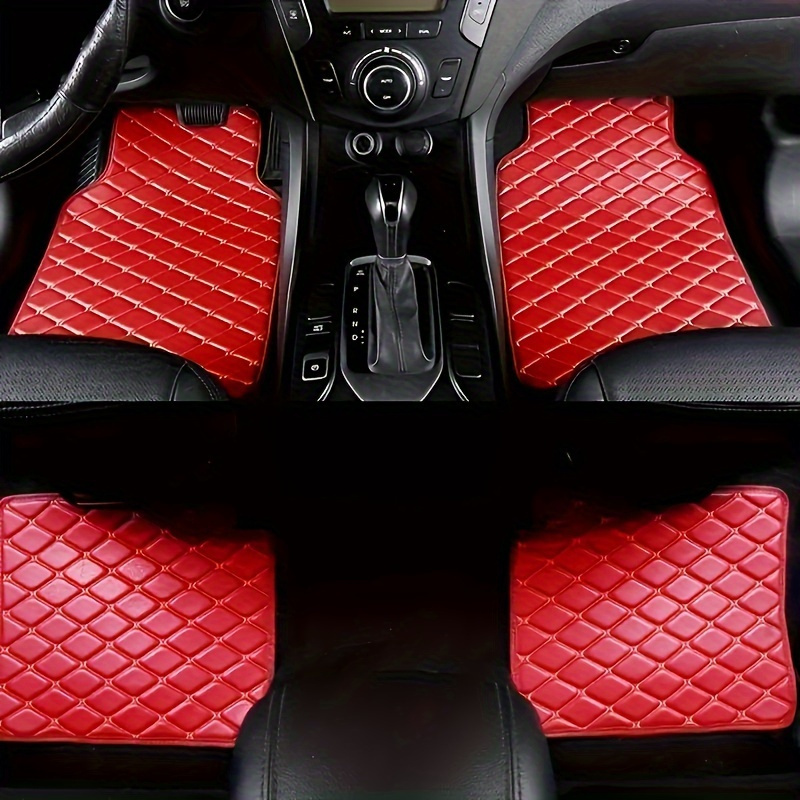 

4pcs Set Universal Waterproof Pu Leather Car Floor Mats - And Stylish, Car Front And Rear Seats Floor Mats, Car Interior Accessories