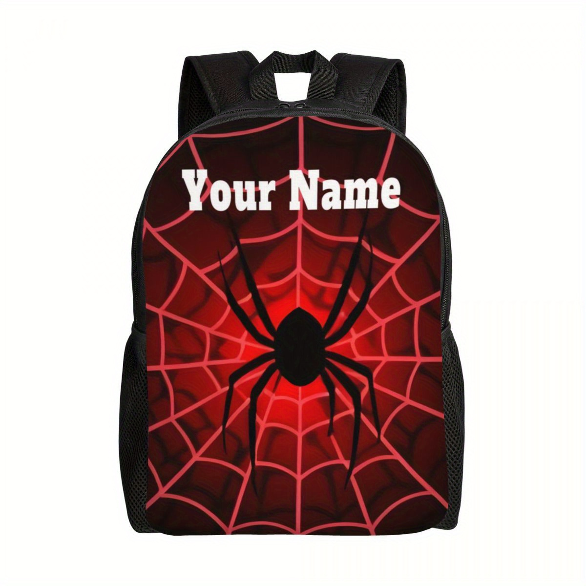 

Trendy, Personalized Spider Backpack - Custom Name, Lightweight School & College With Adjustable Straps, Fits 17" Laptop