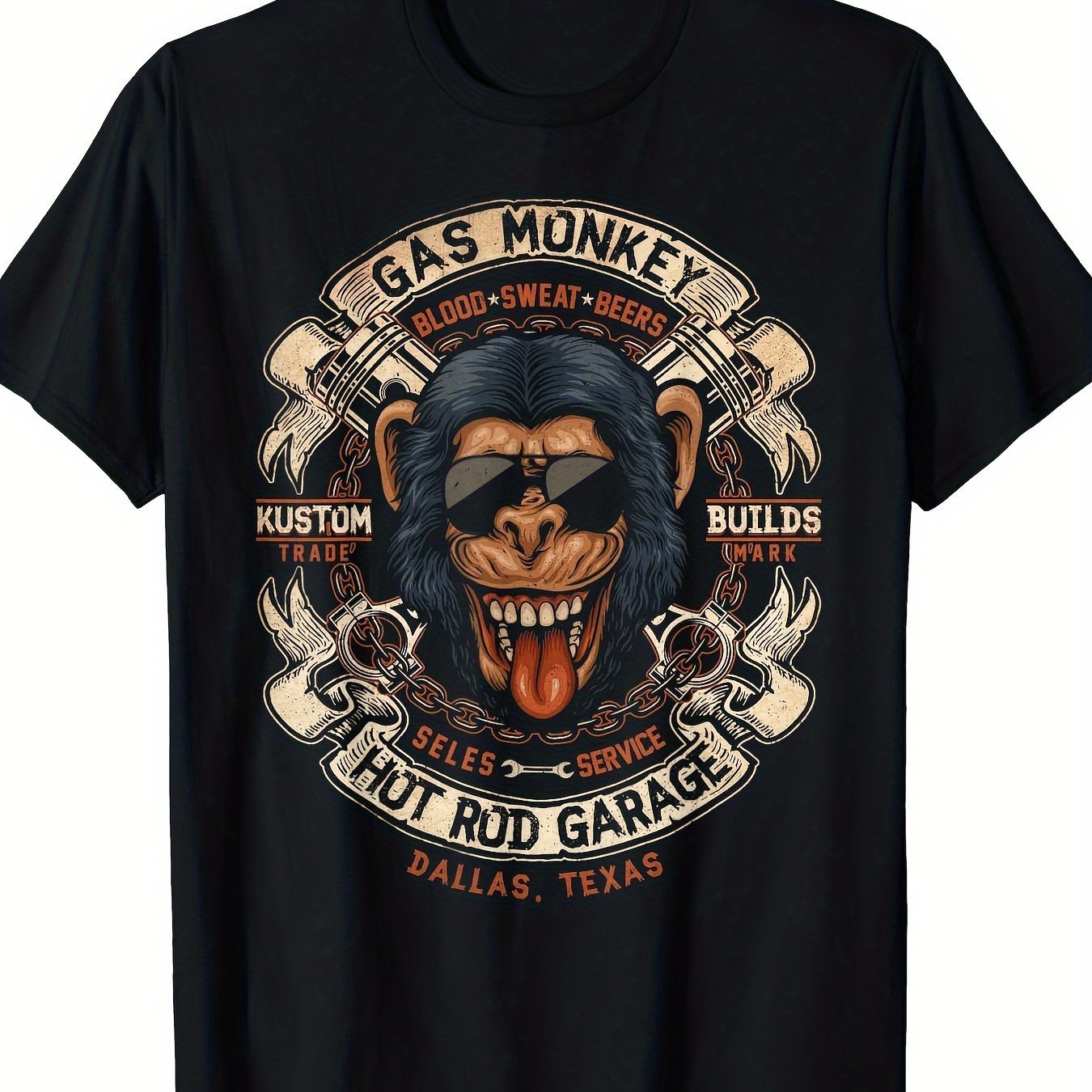 

Monkey Gasoline Piston Ribbon -shirt, Men's T-shirt, 220g