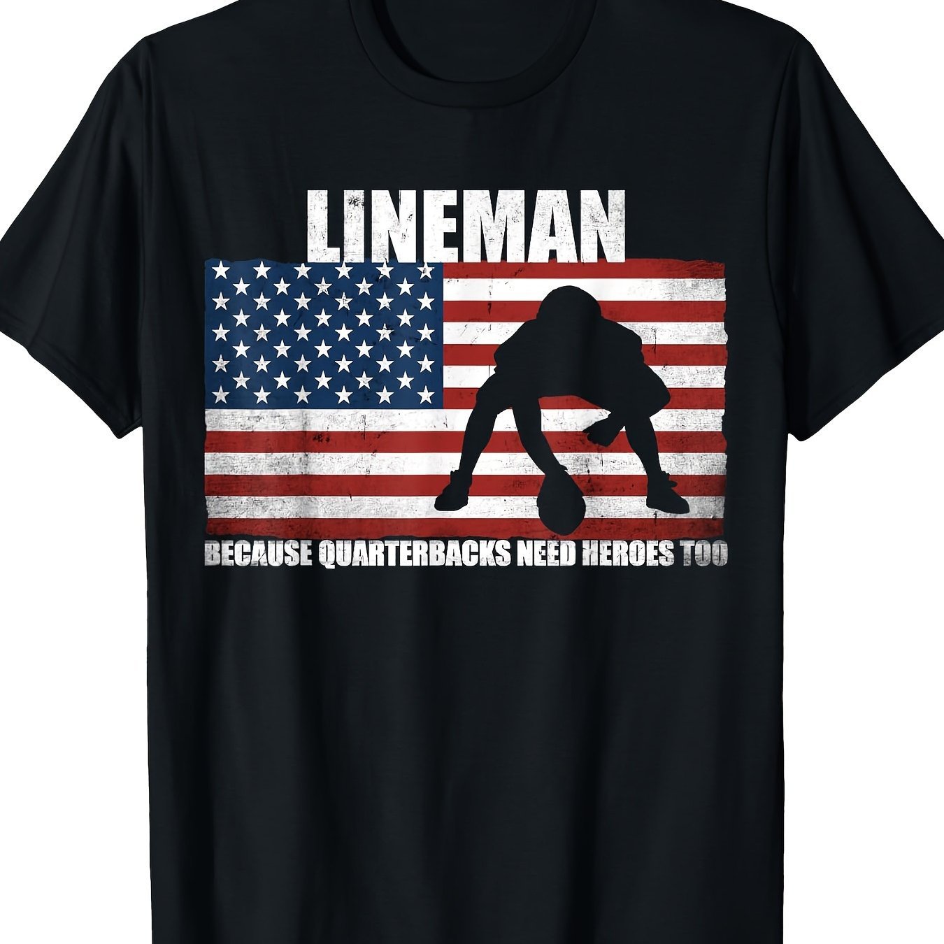 

Football Offensive T-shirt, Because Quarterbacks Also Need Heroes, Men's T-shirt, 220g