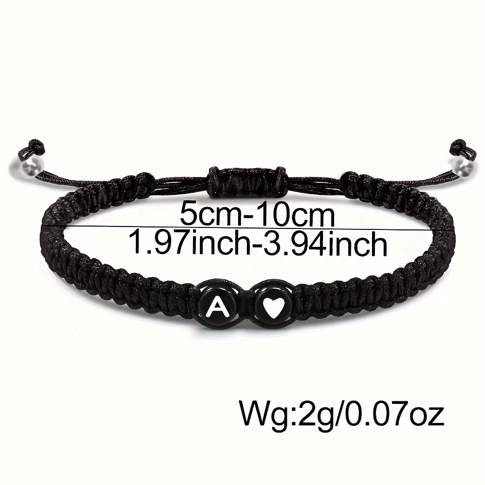 Adjustable A Initial Beaded Bracelet with Knot Closure