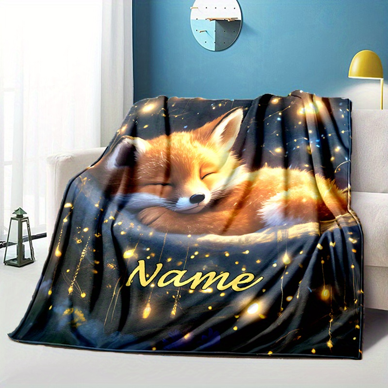 Custom Printed Fox Blanket: Personalized Soft Warm Bedspread For - 31"x80" Or 47""