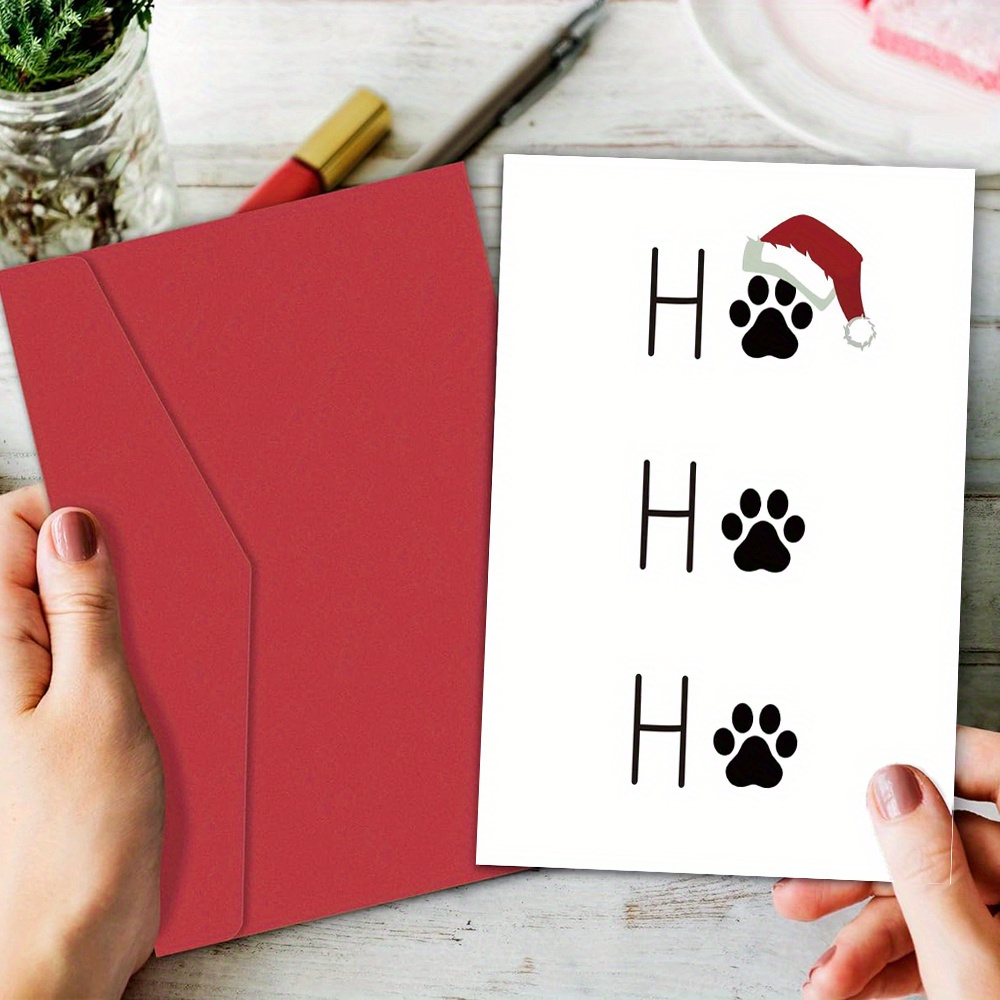 

[top-] Dog's Paw Christmas Greeting Envelope - For , , Girlfriend, Husband, Wife - Unique