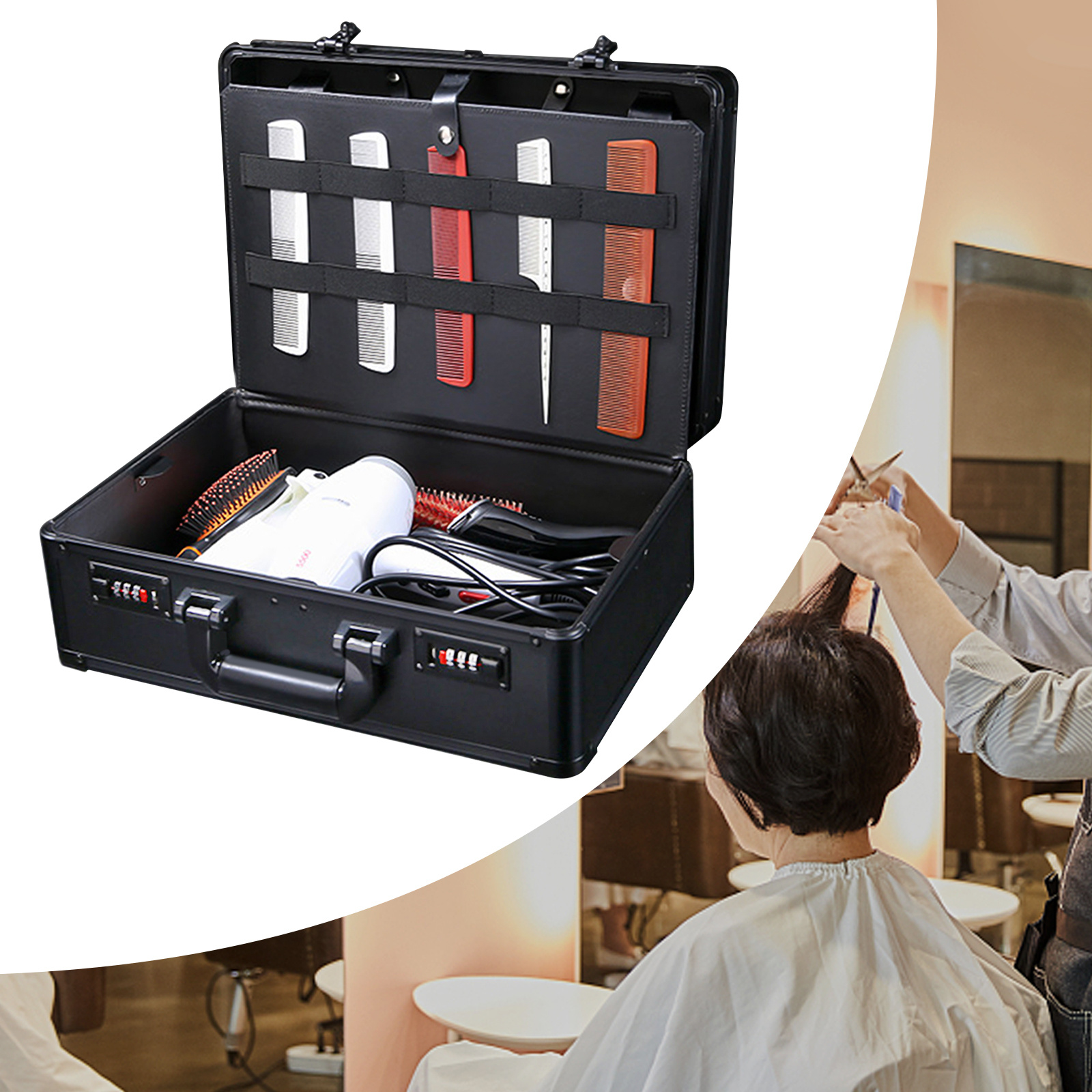 large barber tool storage portable travel carry case/ hairdresser
