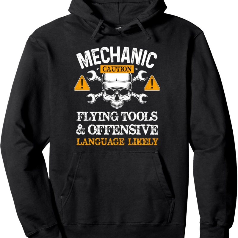 

Mechanic Caution Flying Tools And Offensive Language, Hooded Sweatshirt, Sweatshirt, Crew Neck Sweatshirt, , Breathable, Casual Hooded Sweatshirt, , Casual