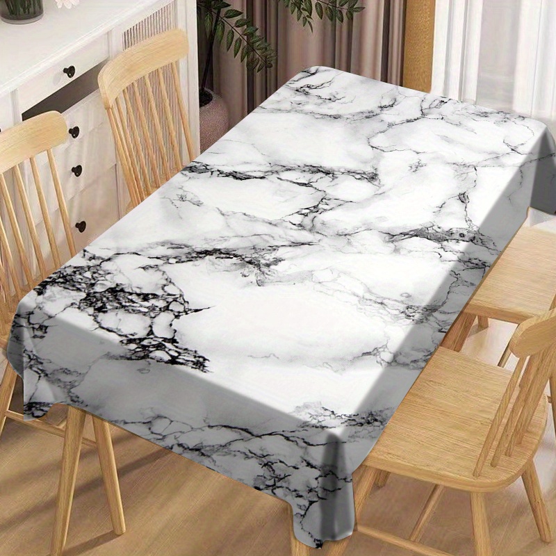 

Stone Pattern Polyester Square Tablecloth, A Simple And Elegant Rectangular Printed Table Cover, Suitable For Dining Tables, Restaurants, Parties, And , Washable, Fits Tables Of All Sizes.