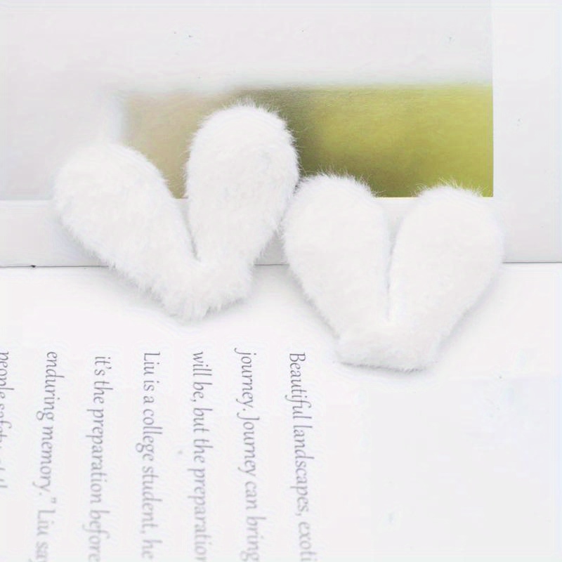 Image of 24pcs 5*4cm/1.97*1.57inch Kawaii Rabbit Ears Padded Plush Appliques For Diy Headwear Hair Clips Decor Accessories Clothes Hat Shoes Sewing Patches