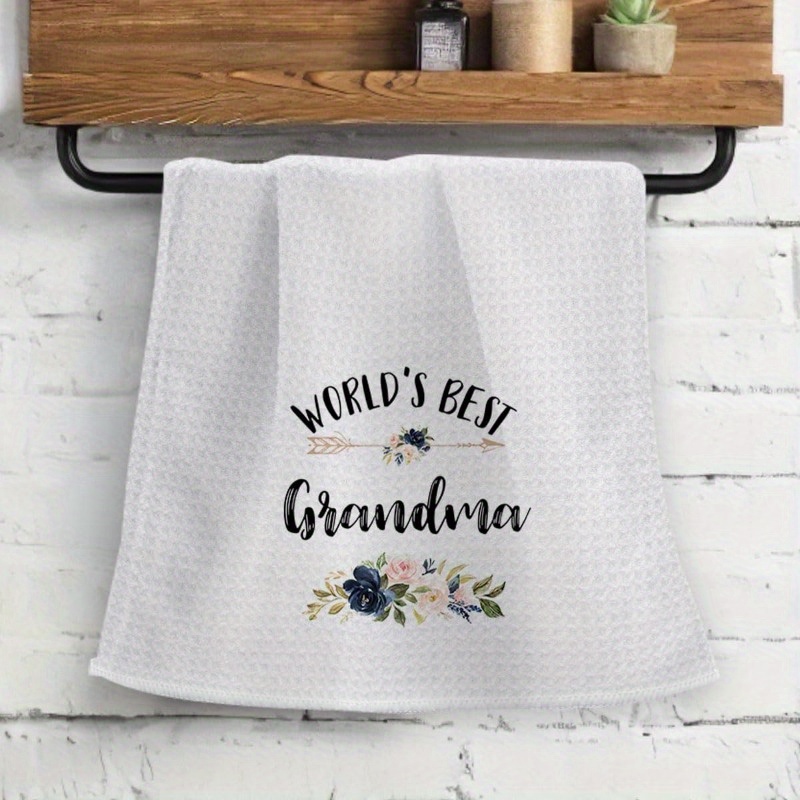 

Jit Woven Polyester Blend Kitchen Towel Set, Contemporary Design, Grandma Themed, Super Soft, Machine Washable, Versatile Fitness Spa & Cooking Towel, 18x26 Inches - World's Best Grandma