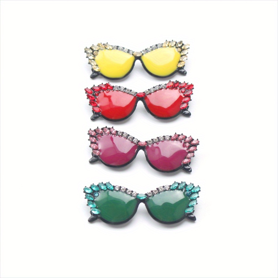 chic colorful glasses enamel pin cute   brooch for coats jackets perfect gift for men and women details 2