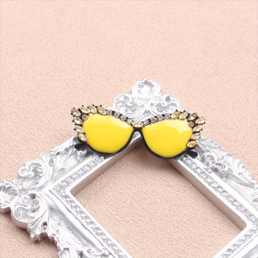 chic colorful glasses enamel pin cute   brooch for coats jackets perfect gift for men and women details 6