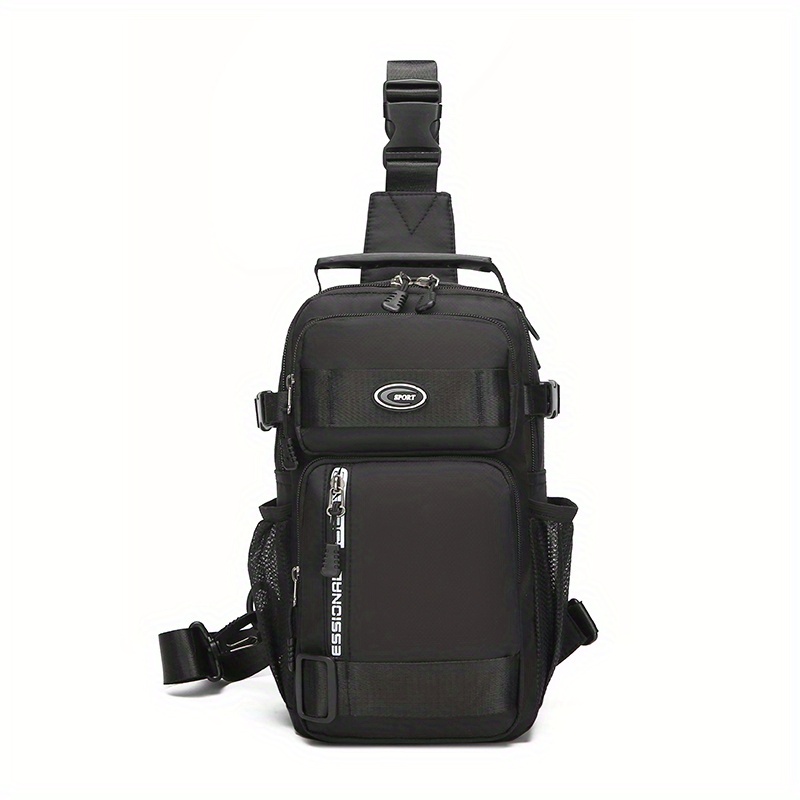 Unisex Sling Chest Bag, Multi-pocket Crossbody Backpack With Adjustable Strap For Hiking Cycling Use