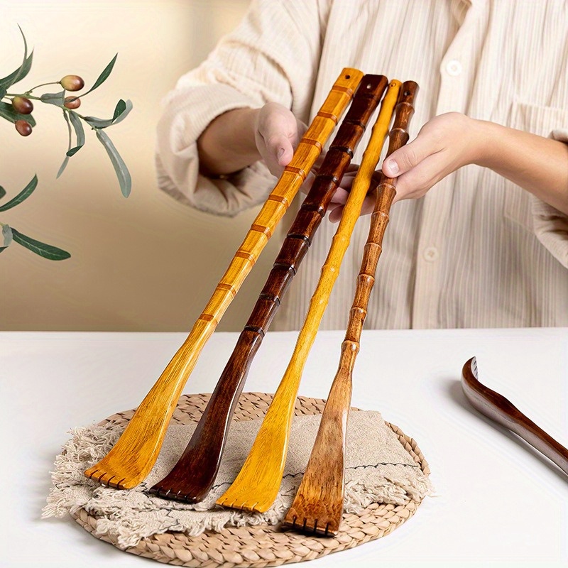 

Natural Wooden Back Scratcher & Massage Rake - Long Handle Health Tool For, Wellness, And Muscle Tension