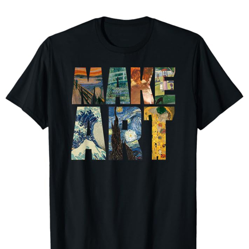 

Art Print, Men's Cotton T-shirt, Art Teacher Graphic Tee Men's Outdoor Clothes, Men's Clothing, Back To School Casual Short Sleeve Crew Neck T-shirt