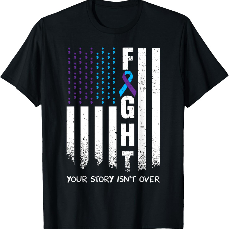 

Awareness Prevention Ribbon Fight American Flag T-shirt